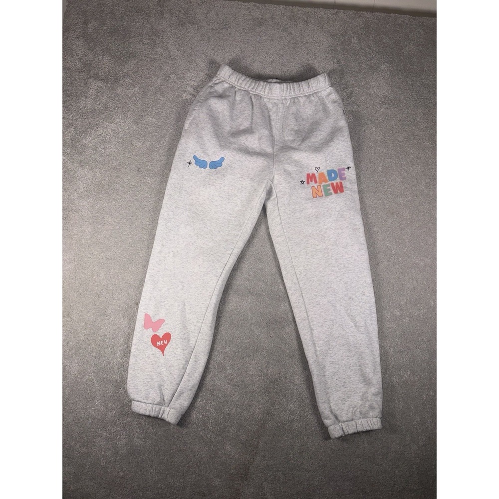 Womens Medium Elevated Faith Sweat Pants Made New Heather Gray Pockets NWOT